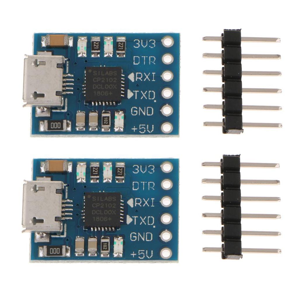 2pcs CP2102 Module Micro USB2.0 to TTL 6 PIN Serial Port Converter UART STC