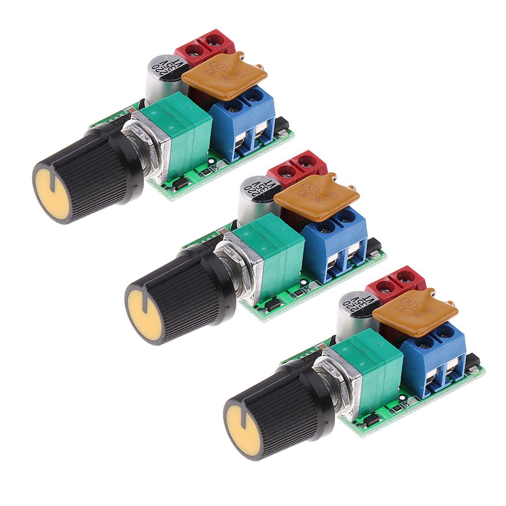 3 pieces Mini DC 3V-35V 5A Motor PWM Speed Controller Switch LED Dimmer