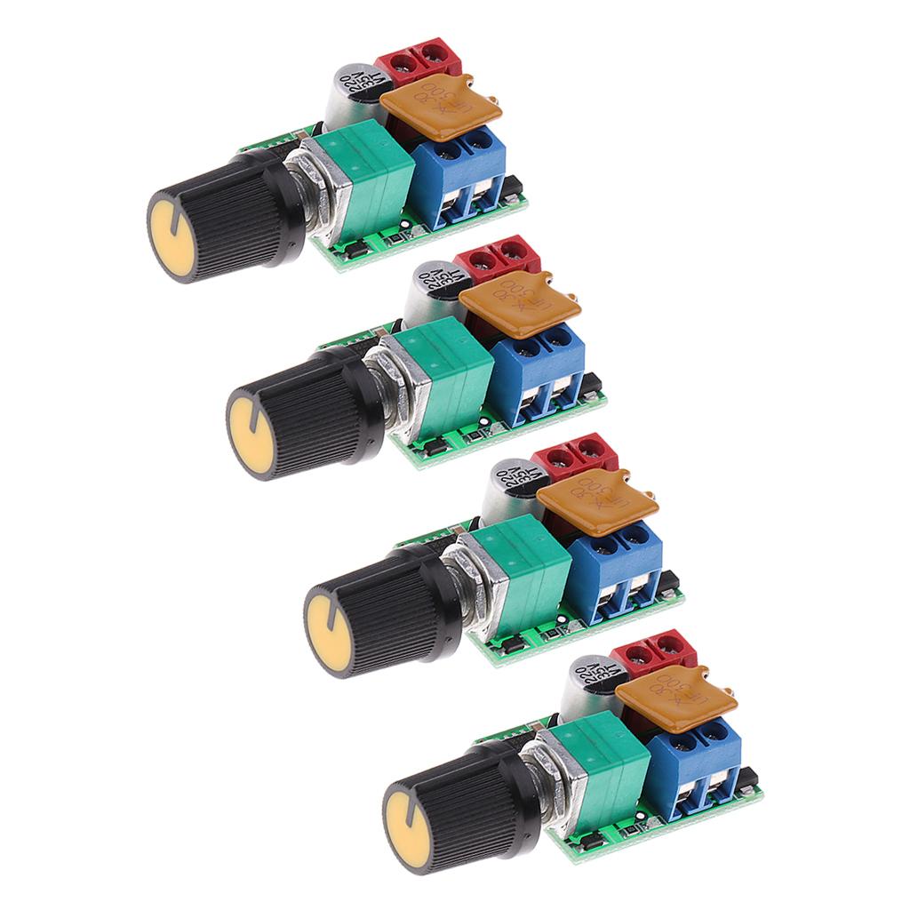 4 pieces Mini DC 3V-35V 5A Motor PWM Speed Controller Switch LED Dimmer