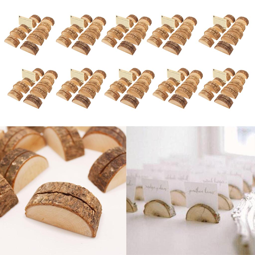 90pcs Rustic Wood Place Card Holder Party Wedding Table Name Card Holder