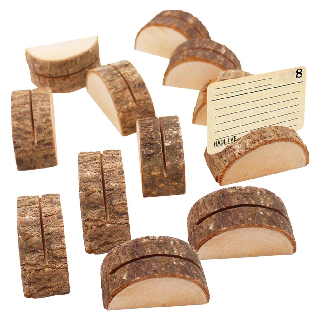 120pcs Rustic Wood Place Card Holder Party Wedding Table Name Card Holder