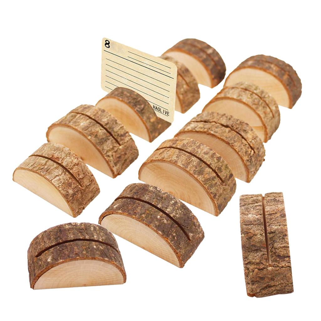 120pcs Rustic Wood Place Card Holder Party Wedding Table Name Card Holder