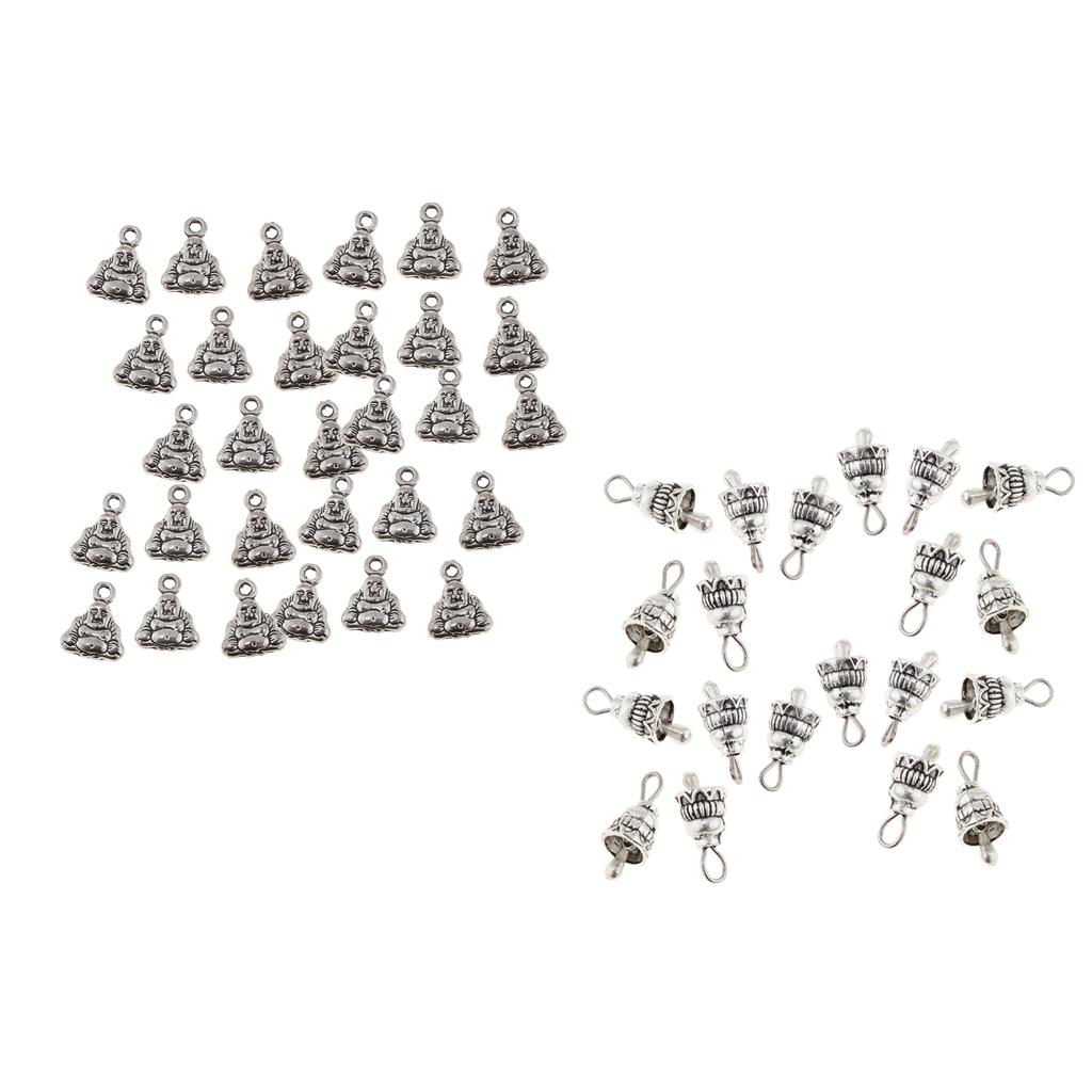 70Pcs DIY Handmade Crafts Vintage Alloy Buddha Pendants for Jewelry Making