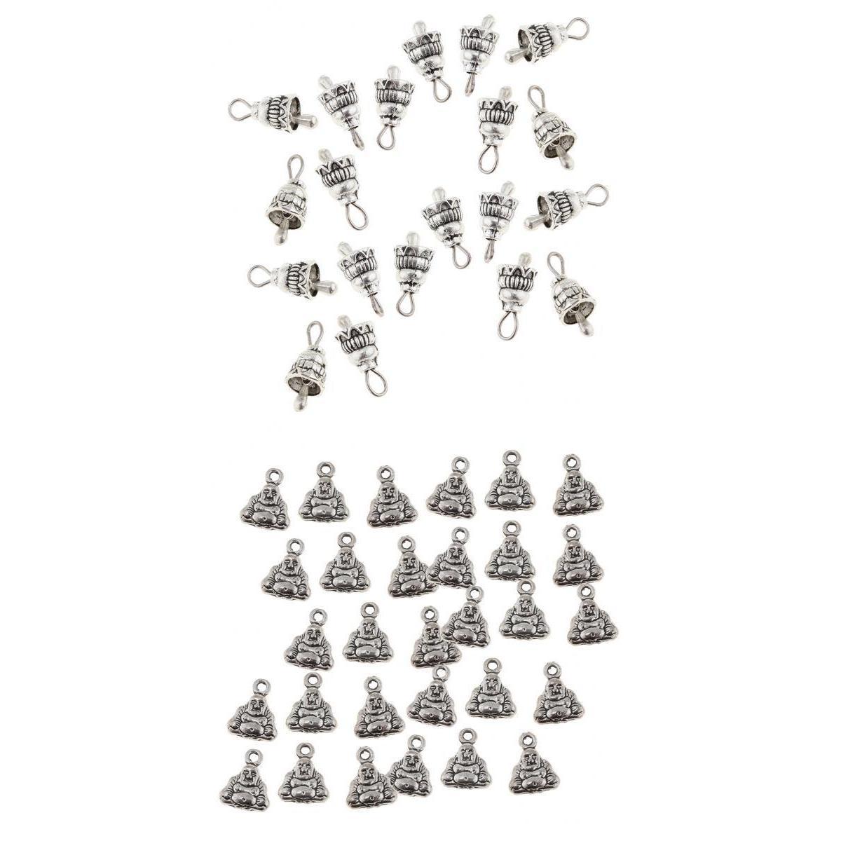 70Pcs DIY Handmade Crafts Vintage Alloy Buddha Pendants for Jewelry Making