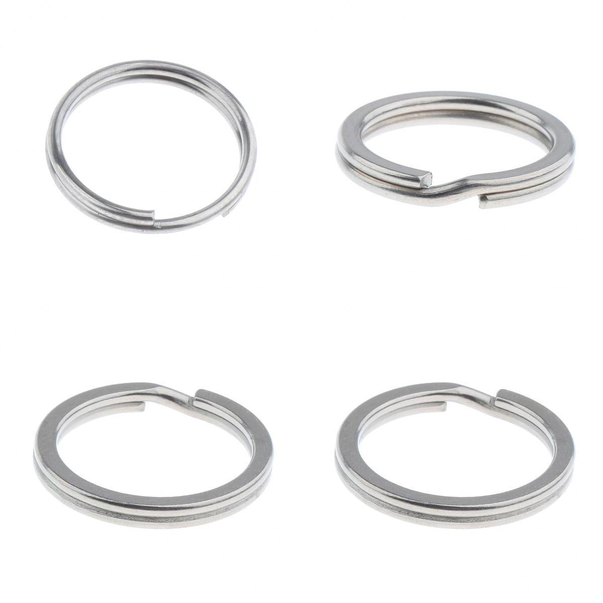 4pcs Titanium Keychain Split Ring Buckle Clip Key Ring Pocket Tool Silver