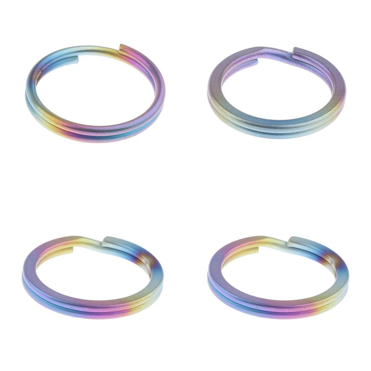 4pcs Titanium Keychain Split Ring Buckle Clip Key Ring Pocket Tool Colorful