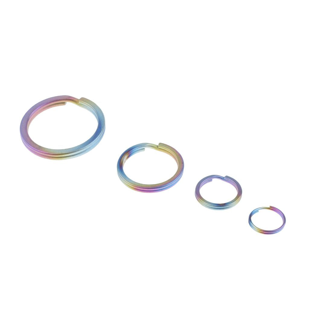 4pcs Titanium Keychain Split Ring Buckle Clip Key Ring Pocket Tool Colorful