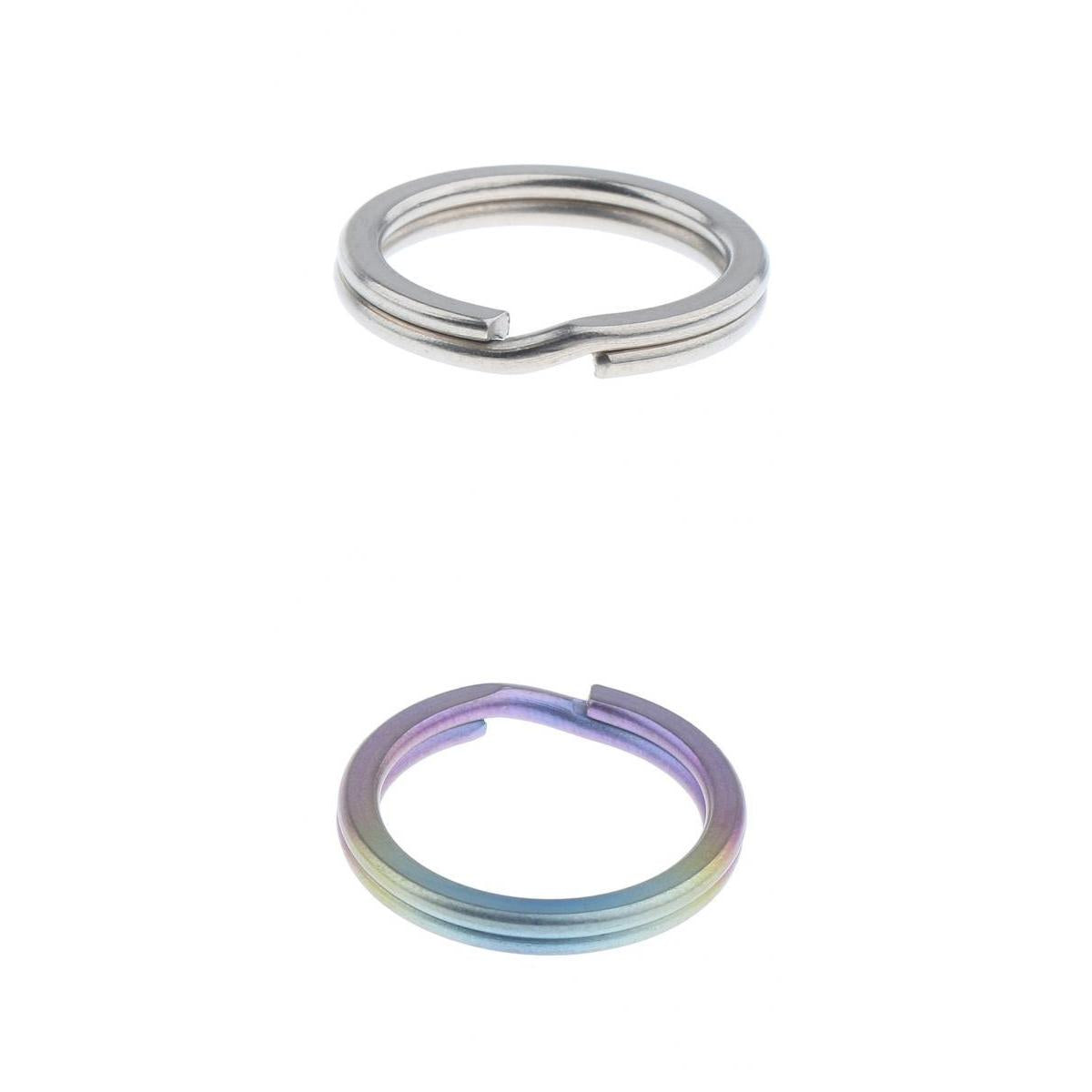 2 Pieces Titanium Keychain Split Ring Buckle Clip Key Ring Pocket Tool 18mm