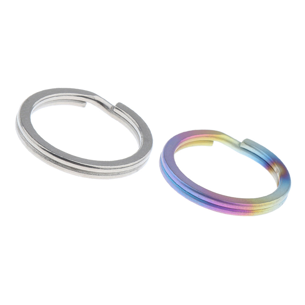 2 Pieces Titanium Keychain Split Ring Buckle Clip Key Ring Pocket Tool 25mm
