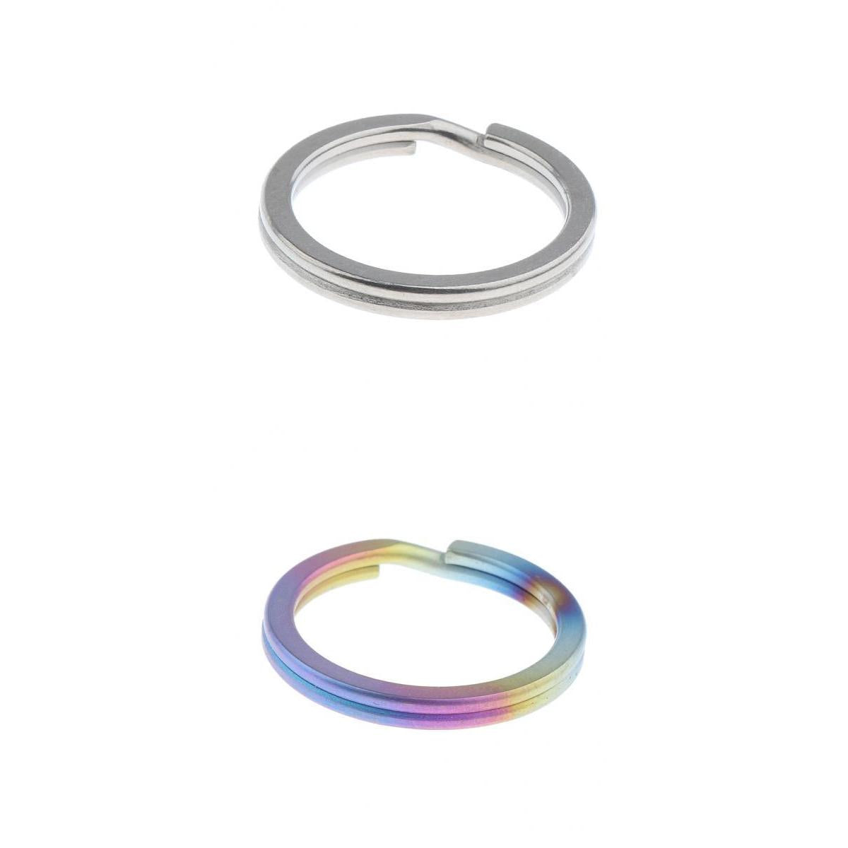 2 Pieces Titanium Keychain Split Ring Buckle Clip Key Ring Pocket Tool 32mm