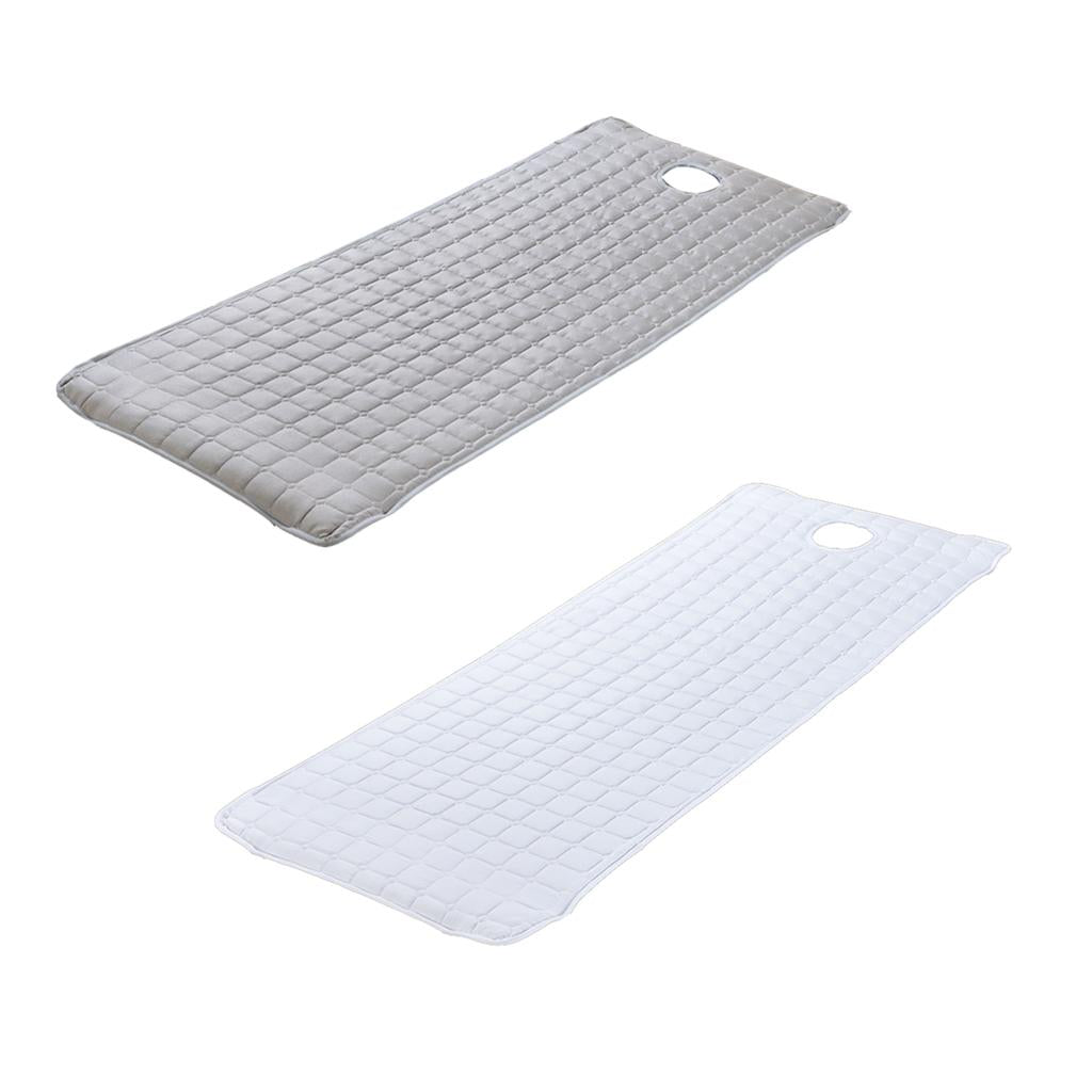 2pc Beauty Salon Massage Bed Mattress with Face Hole Grey+White