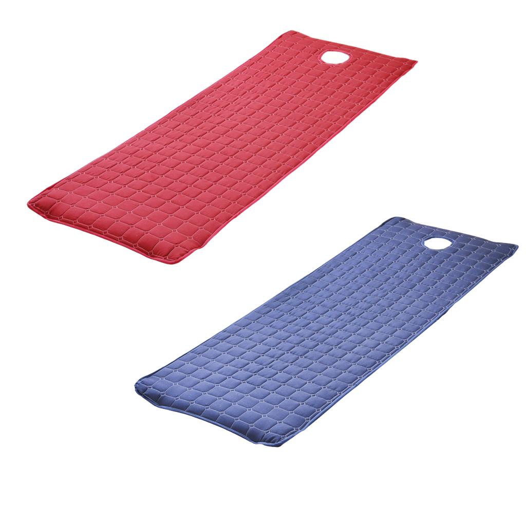 2pc Beauty Salon Massage Bed Mattress with Face Hole Dark Blue+Wine Red