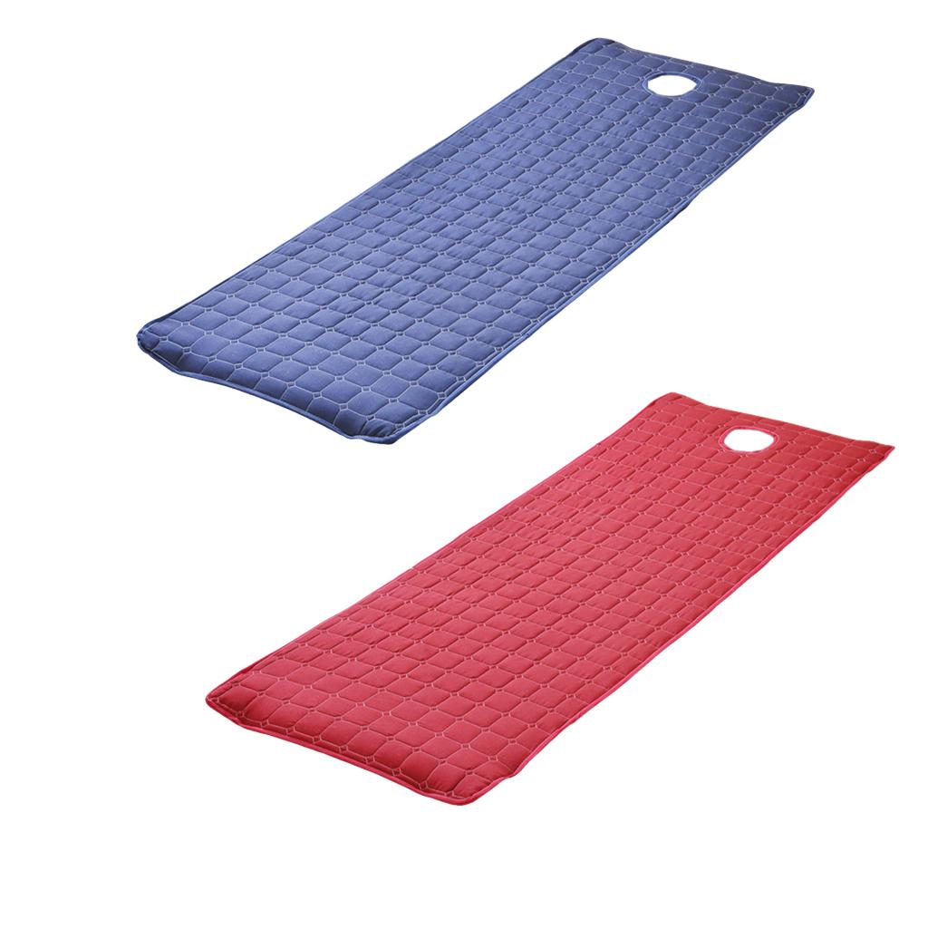 2pc Beauty Salon Massage Bed Mattress with Face Hole Dark Blue+Wine Red