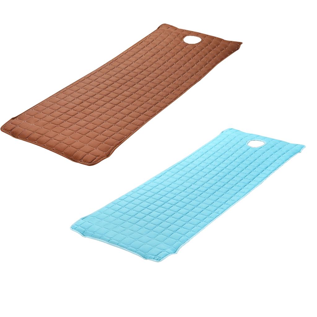 2pc Beauty Salon Massage Bed Mattress with Face Hole Coffee+Blue