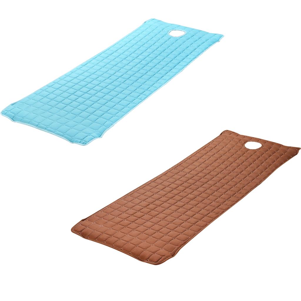 2pc Beauty Salon Massage Bed Mattress with Face Hole Coffee+Blue