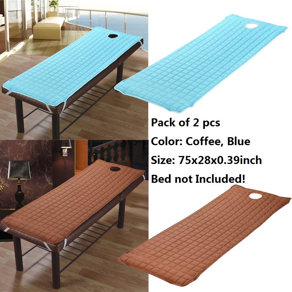 2pc Beauty Salon Massage Bed Mattress with Face Hole Coffee+Blue