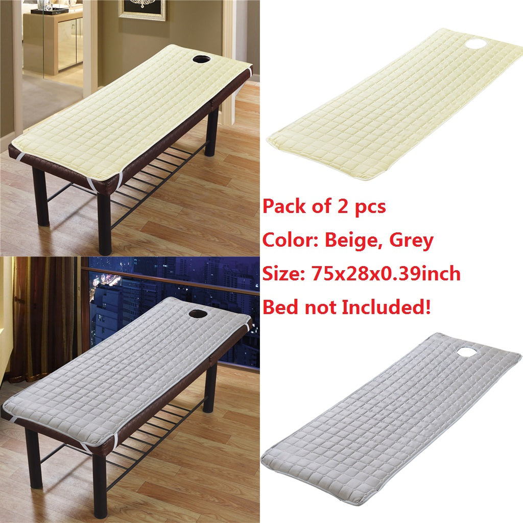 2pc Beauty Salon Massage Bed Mattress with Face Hole Beige+Grey