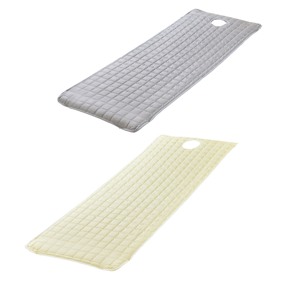 2pc Beauty Salon Massage Bed Mattress with Face Hole Beige+Grey