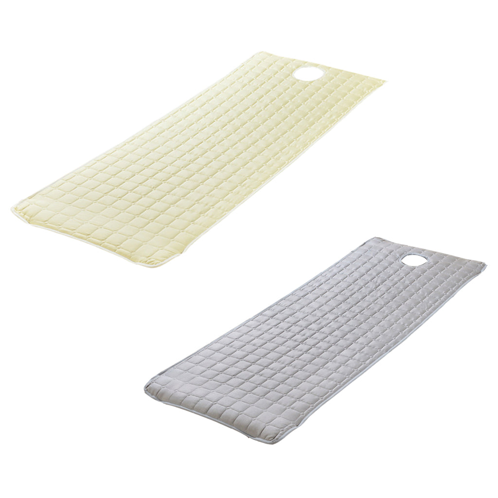 2pc Beauty Salon Massage Bed Mattress with Face Hole Beige+Grey