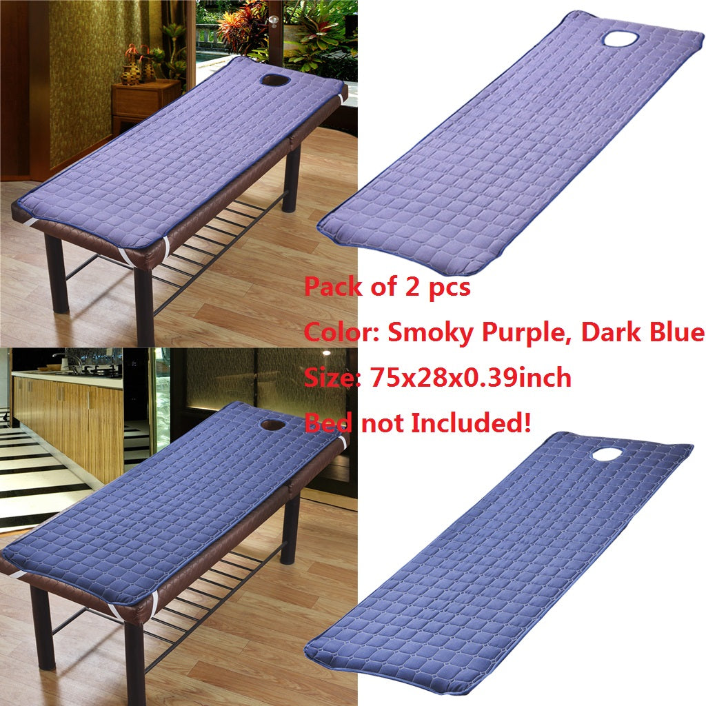 2pc Beauty Salon Massage Bed Mattress with Face Hole Smokey Purple+Dark Blue