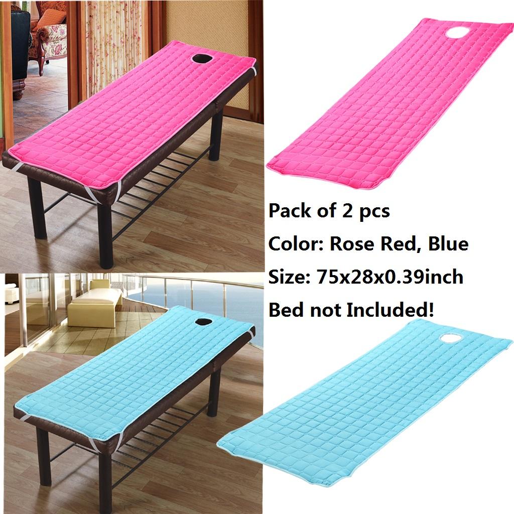 2pc Beauty Salon Massage Bed Mattress with Face Hole Rose Red+Blue