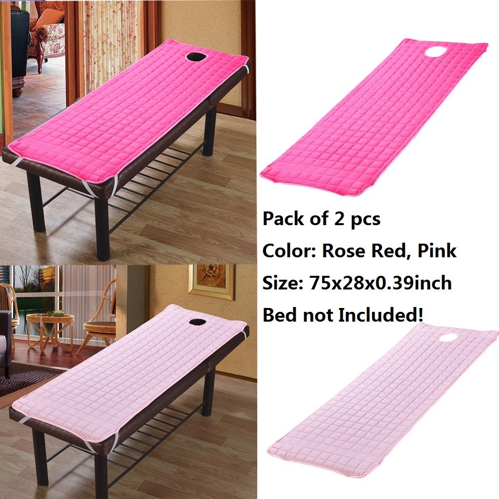 2pc Beauty Salon Massage Bed Mattress with Face Hole Rose Red+Pink