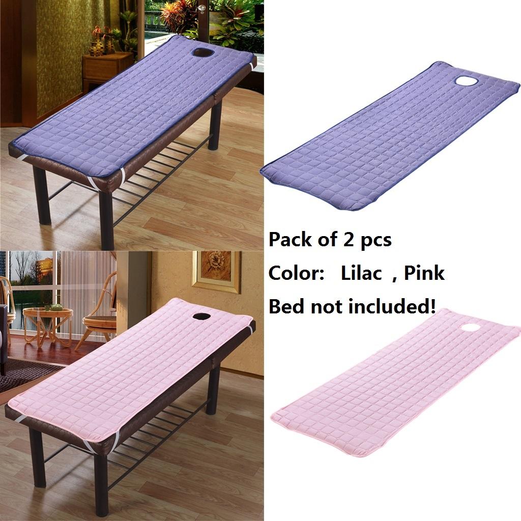 2pc Beauty Salon Massage Bed Mattress with Face Hole Pink+Smokey Purple