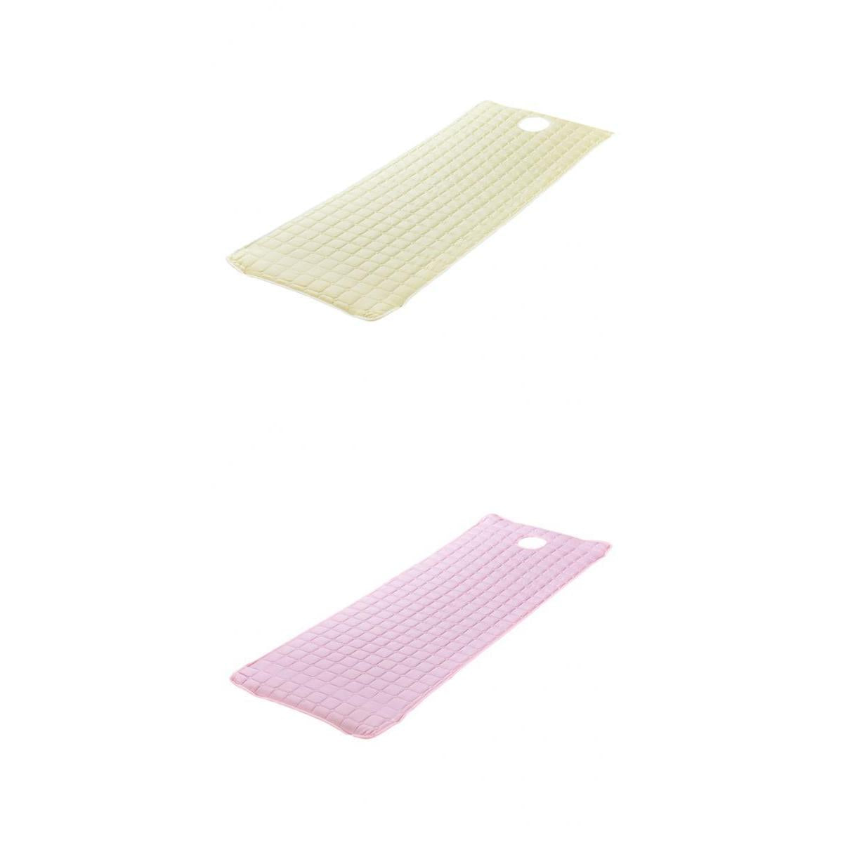 2pc Beauty Salon Massage Bed Mattress with Face Hole Beige+Pink