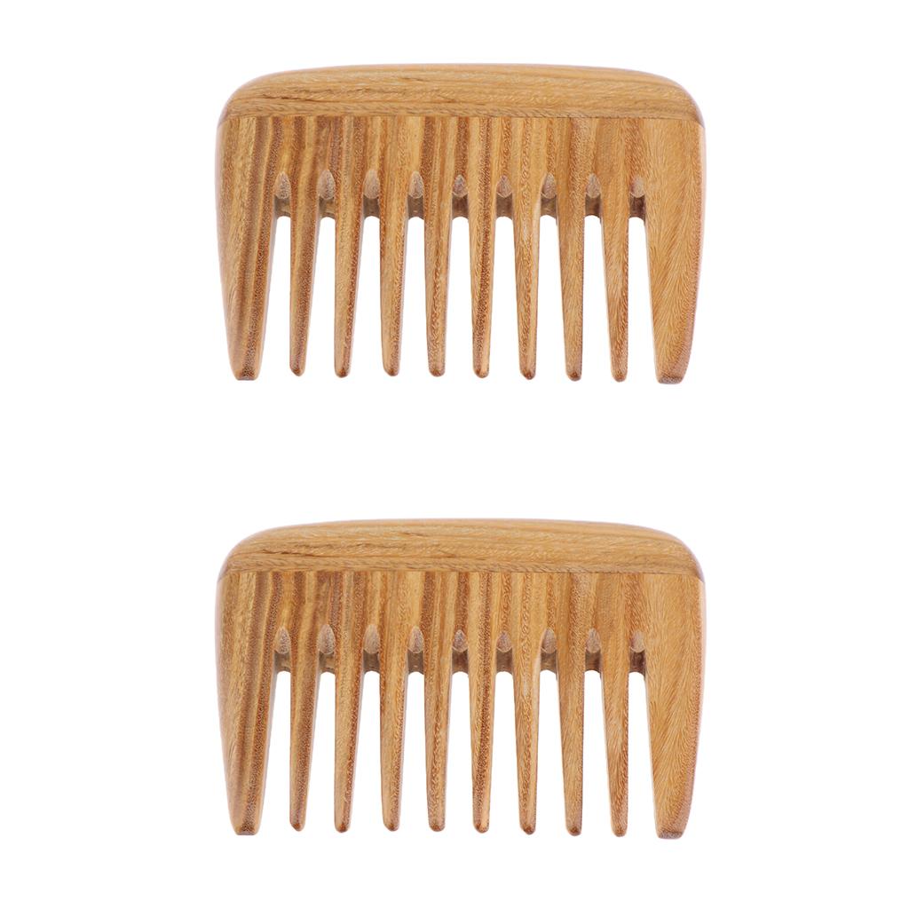 2Pcs 4 Retro Pocket Brush Anti-static Natural Massage Wide Teeth Hair Comb"
