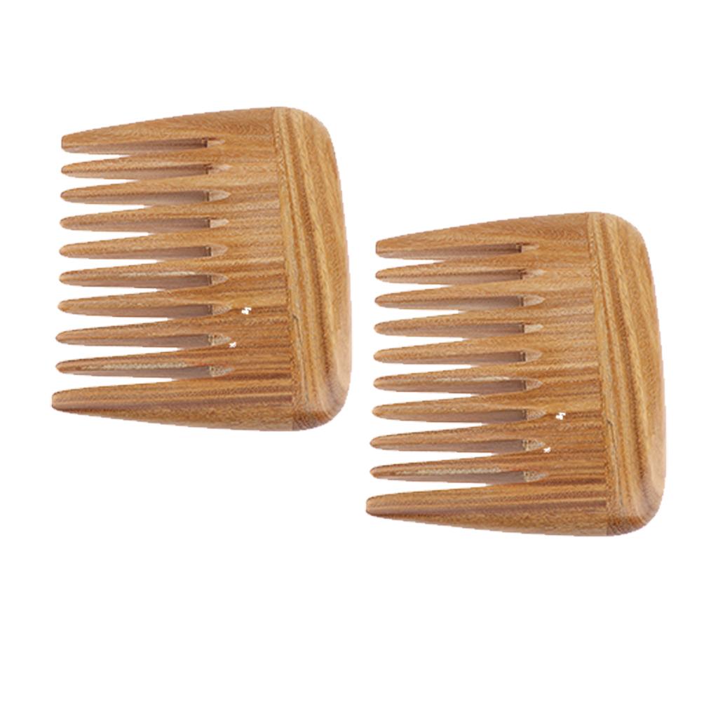 2Pcs 4 Retro Pocket Brush Anti-static Natural Massage Wide Teeth Hair Comb"