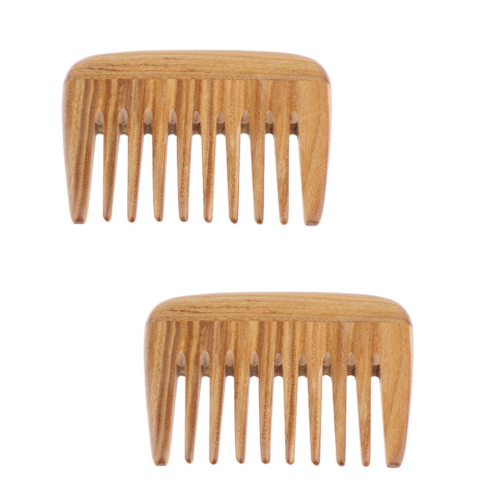 2Pcs 4 Retro Pocket Brush Anti-static Natural Massage Wide Teeth Hair Comb"