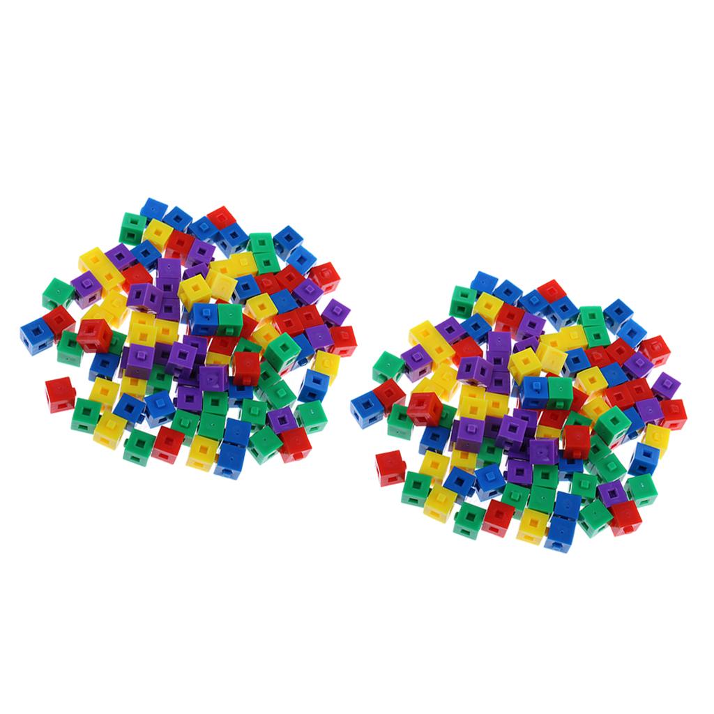 200 Kids Child Stacking Cube Building Kit Pop Linking Cube for Party Fun Toy
