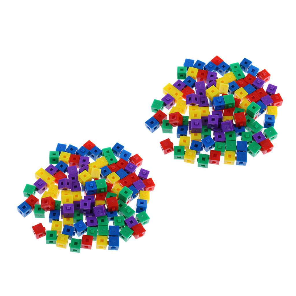 200 Kids Child Stacking Cube Building Kit Pop Linking Cube for Party Fun Toy