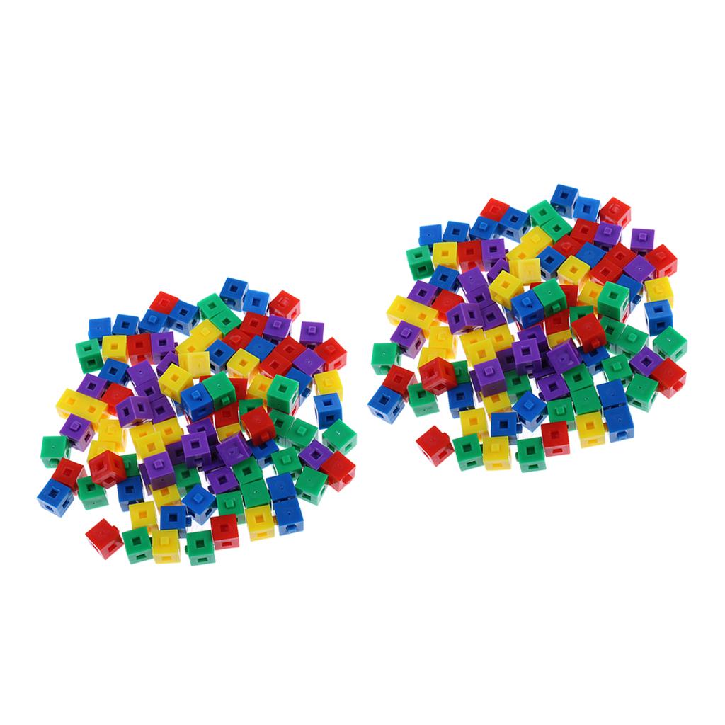 200 Kids Child Stacking Cube Building Kit Pop Linking Cube for Party Fun Toy