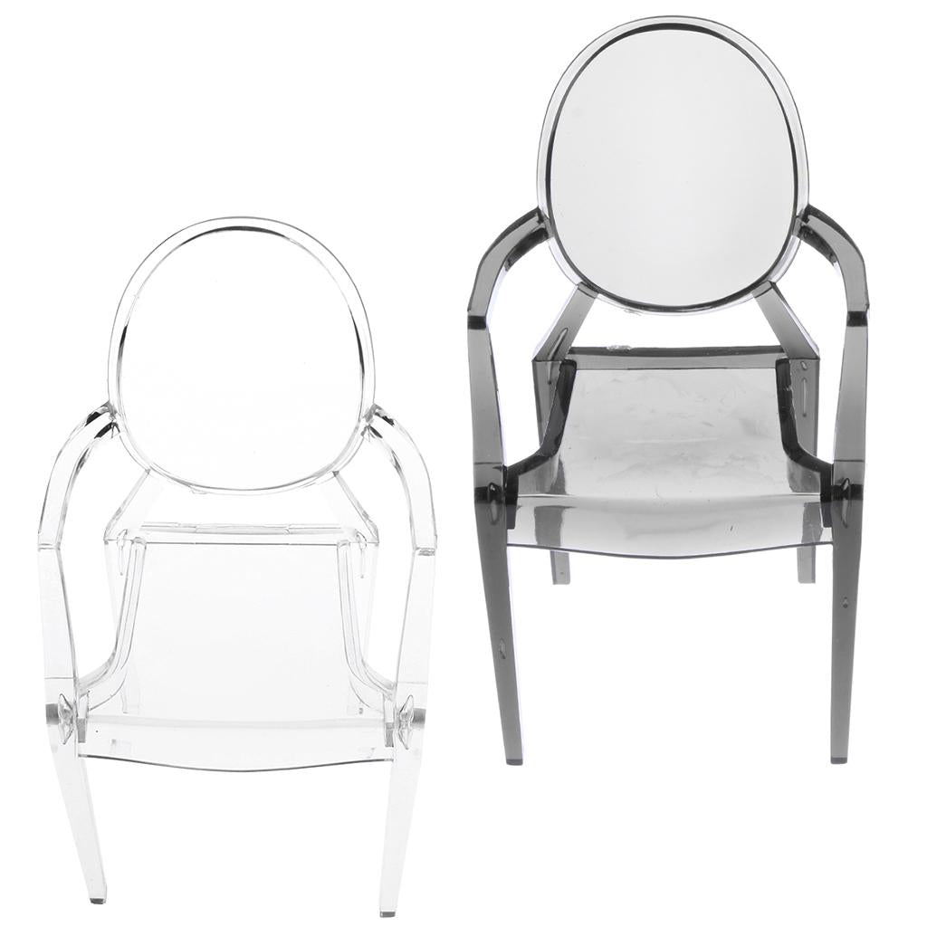 2Pcs 1/6 Plastic Dining Chair Furniture for 12 inch Doll Armchair
