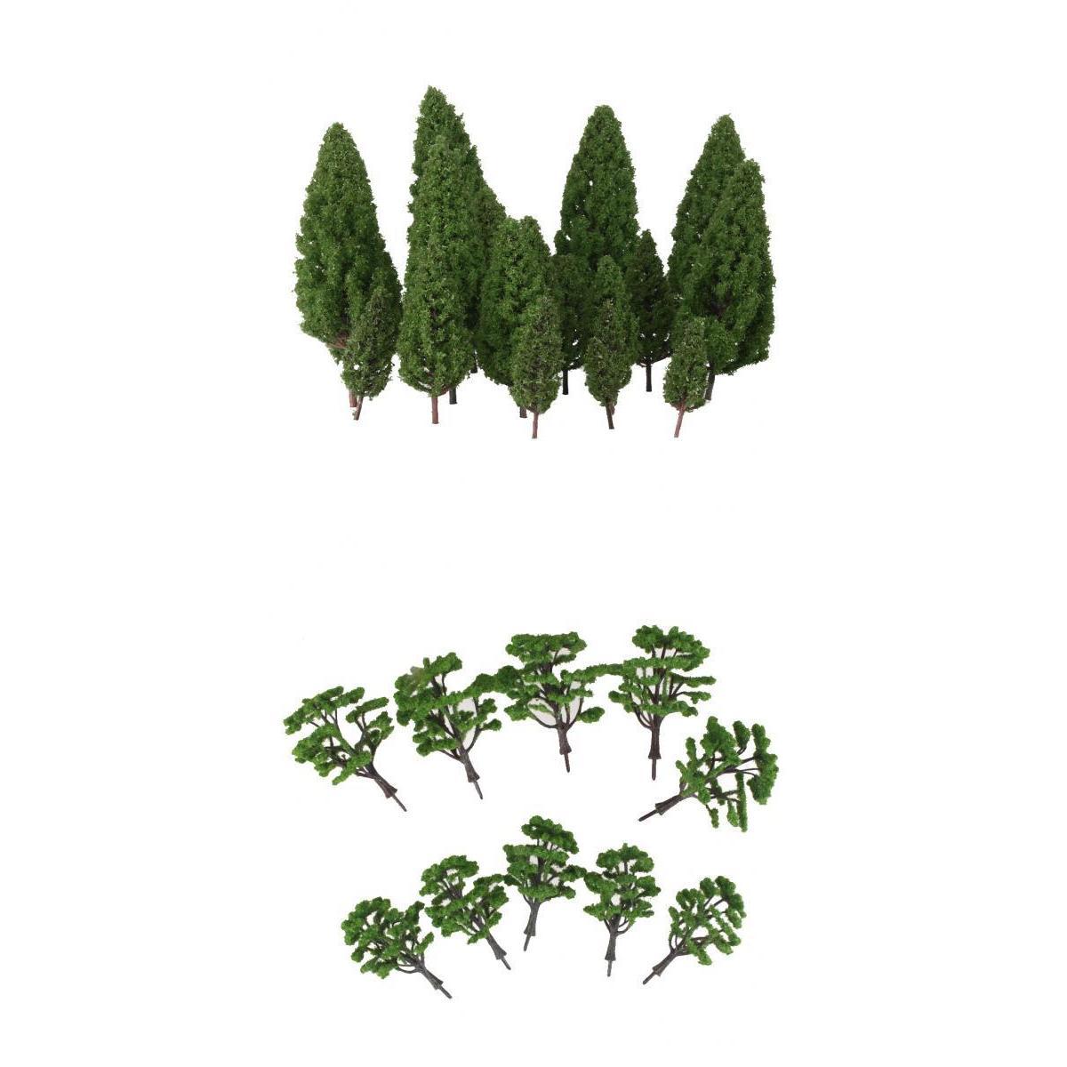 30 Pieces HO Cypress Tree Models Train Railway Street Layout