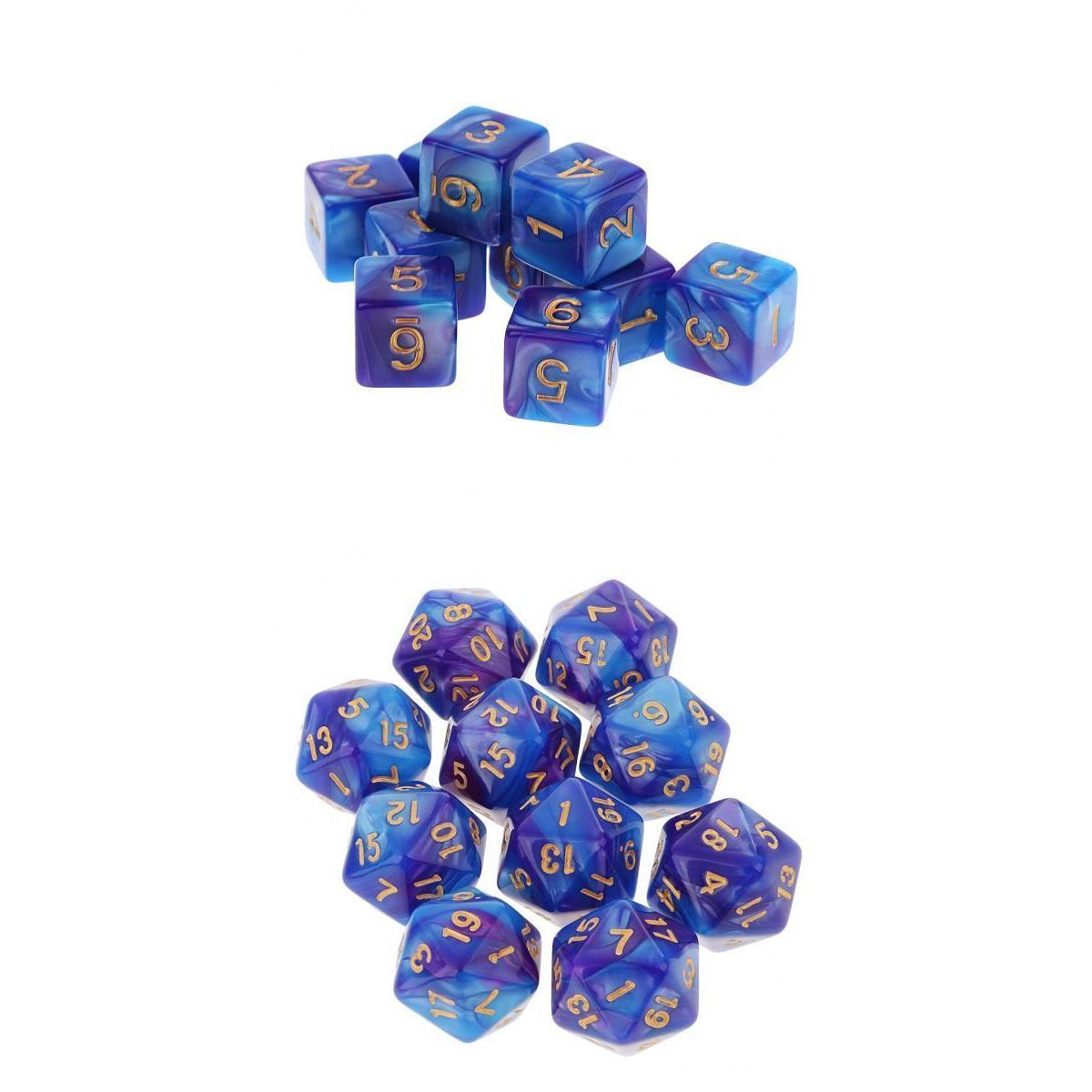 20PCS 20 Sided Dice /D6 Polyhedral Dice for Dungeons and Dragons Table Game