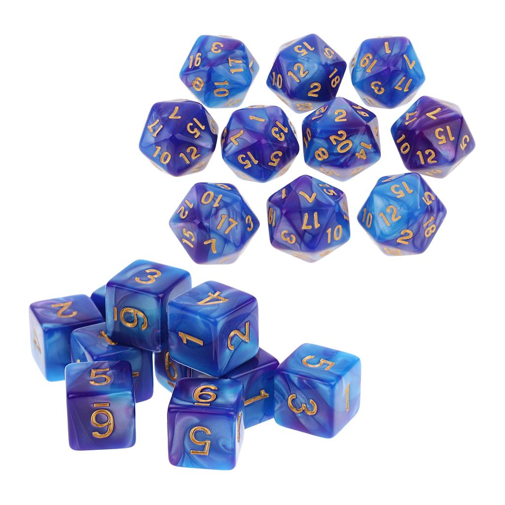 20PCS 20 Sided Dice /D6 Polyhedral Dice for Dungeons and Dragons Table Game