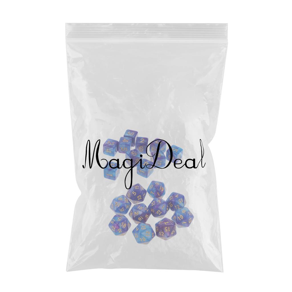 20PCS 20 Sided Dice /D6 Polyhedral Dice for Dungeons and Dragons Table Game