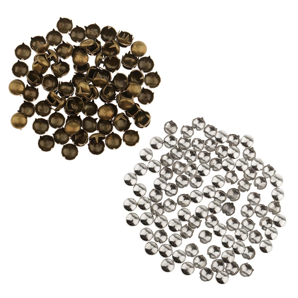 200Pcs Round Dome Spike Rivet Studs Spots for Clothing Hat Bag Leather Craft