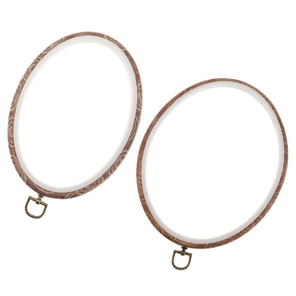 2pcs Plastic Oval Cross Stitch Hoops Needlework Embroidery Sewing Hoops