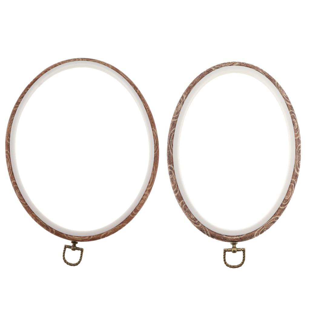 2pcs Plastic Oval Cross Stitch Hoops Needlework Embroidery Sewing Hoops
