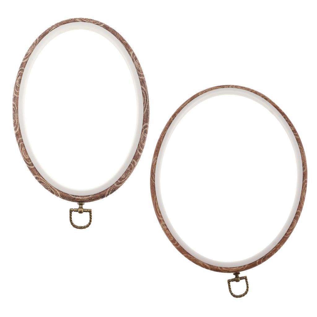 2pcs Plastic Oval Cross Stitch Hoops Needlework Embroidery Sewing Hoops