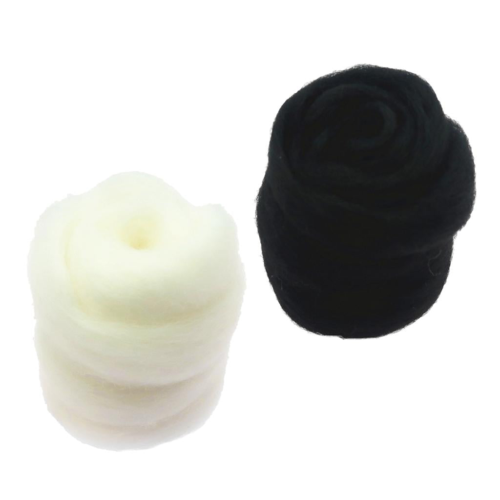 2pcs 10g Wool Roving Fiber Hand Crafts for Doll Handmade Craft