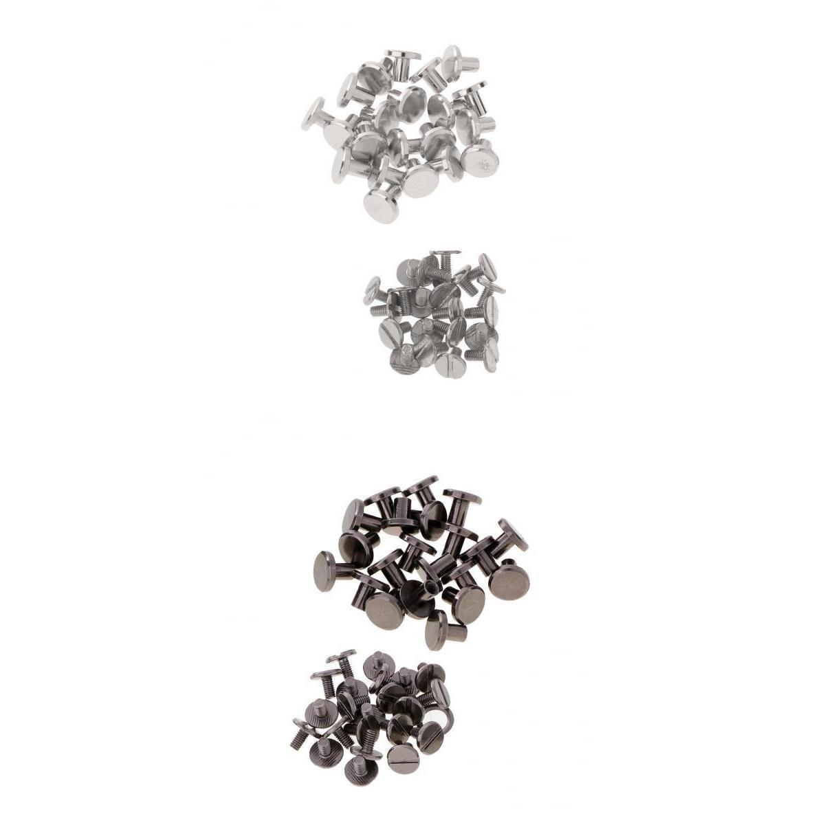 40 Sets Leather Craft Belt Wallet Solid Brass Nail Rivets Chicago Screws 8mm