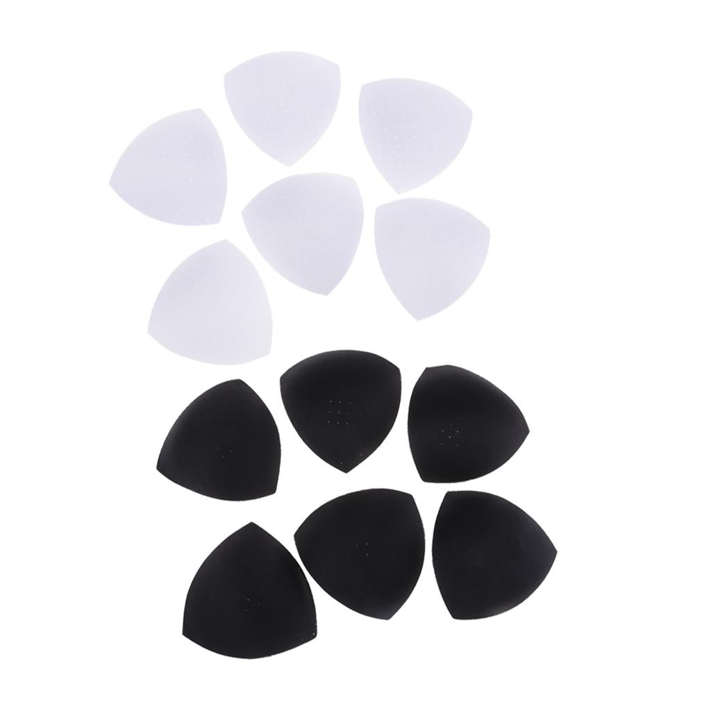 6 Pairs Triangle Sewing In Insert Foam Soft Cup Removable Padded White Black