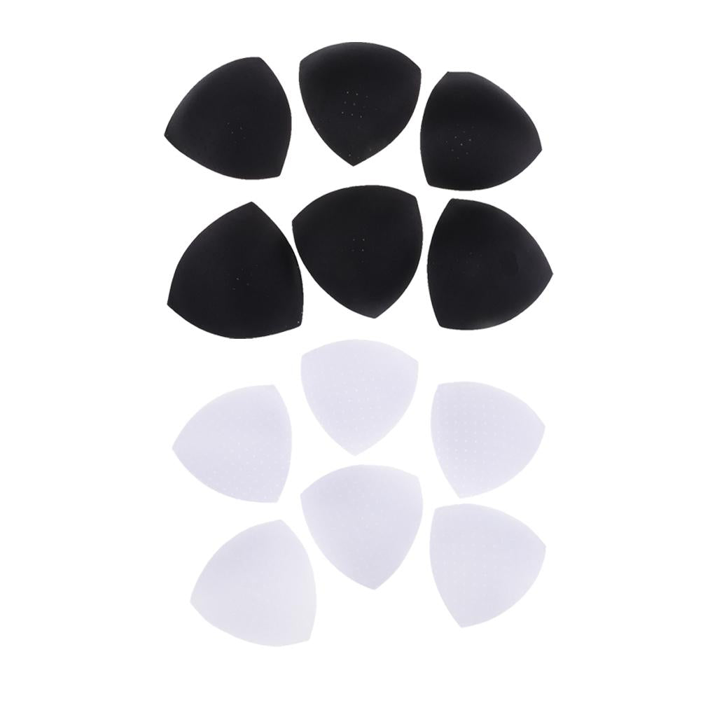6 Pairs Triangle Sewing In Insert Foam Soft Cup Removable Padded White Black