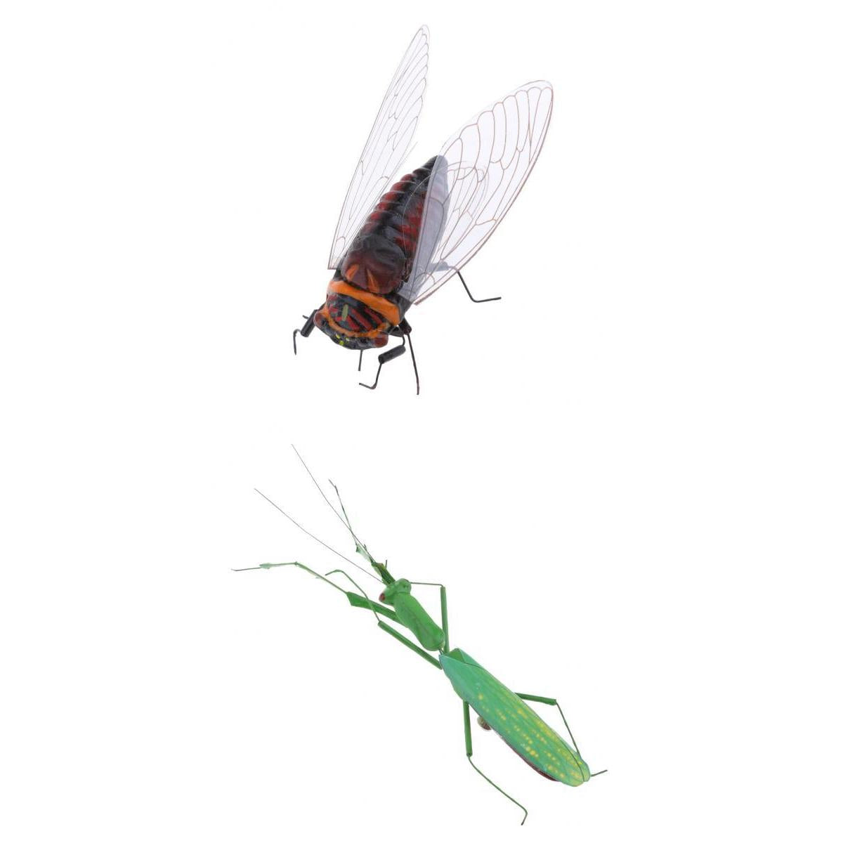 2 x Vivid Insect Animal Statue Wall Hanging Art Garden Decor Mantis & Cicada