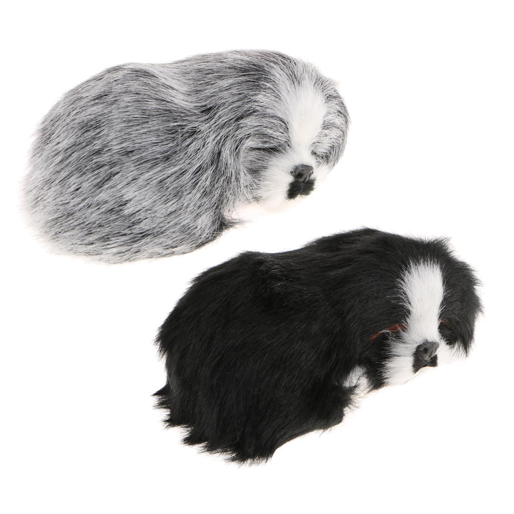 2x Simulation Sleeping Napping Lifelike Plush Dog Puppy Collectable Toy Gift