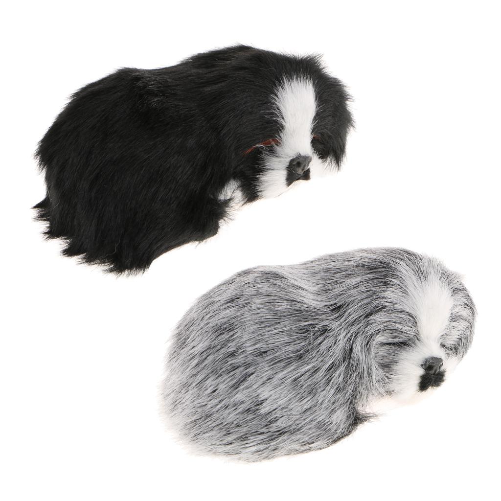 2x Simulation Sleeping Napping Lifelike Plush Dog Puppy Collectable Toy Gift